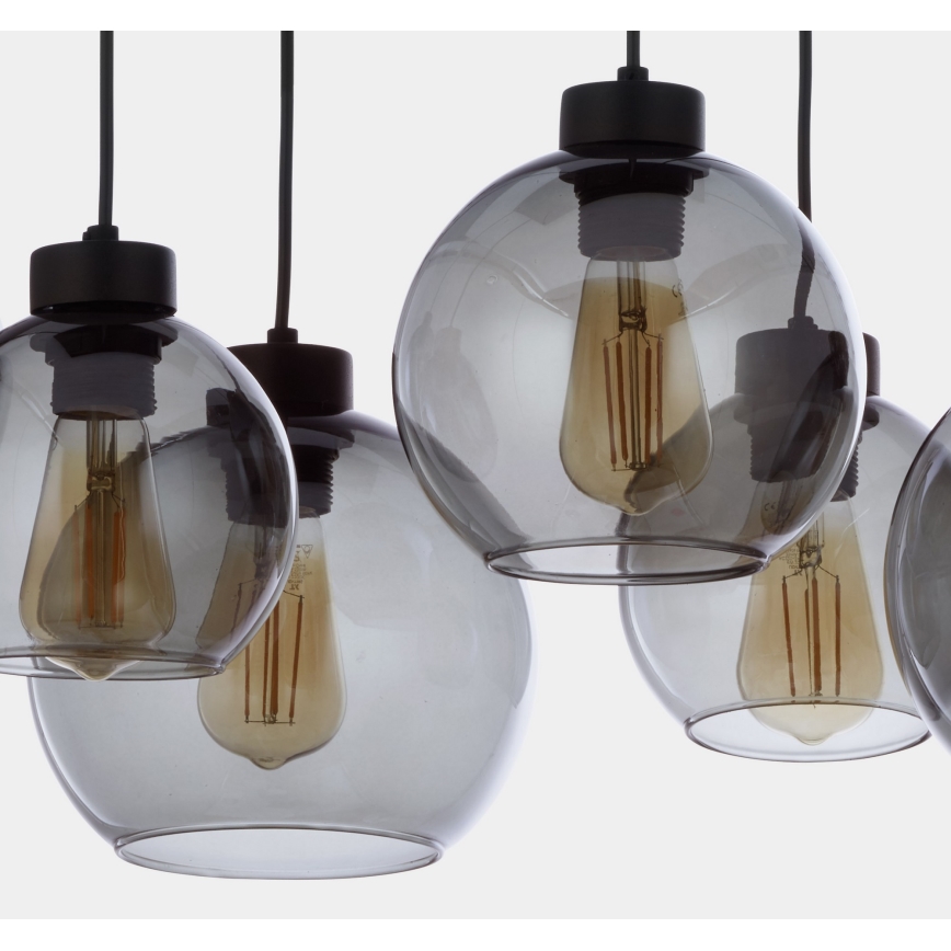 Candelabro suspenso CUBUS 6xE27/60W/230V preto