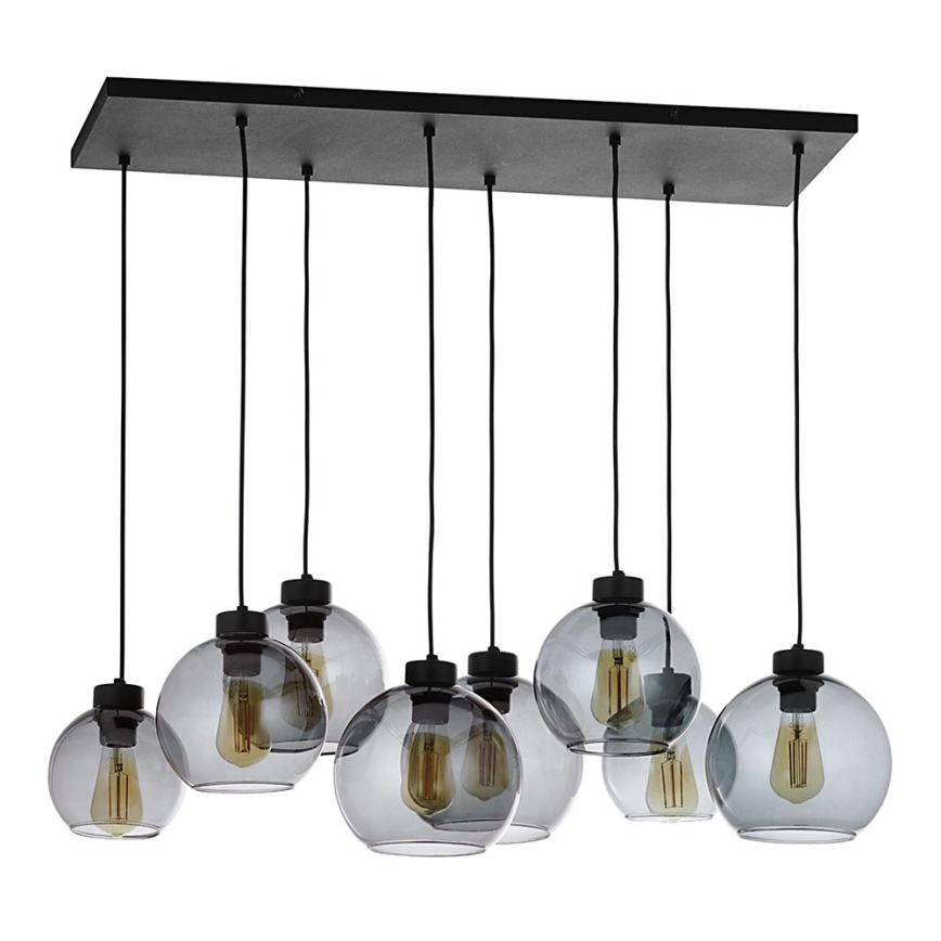 Candelabro suspenso CUBUS 8xE27/60W/230V preto