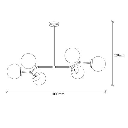 Candelabro suspenso DAMAR 6xE27/40W/230V