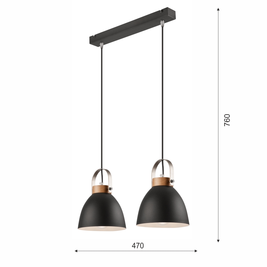 Candelabro suspenso DANIELLE 2xE27/60W/230V faia - FSC certificado
