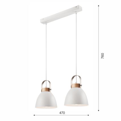 Candelabro suspenso DANIELLE 2xE27/60W/230V faia - FSC certificado