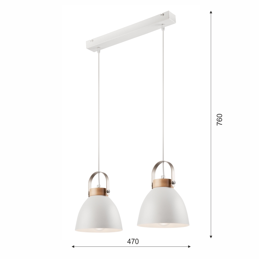 Candelabro suspenso DANIELLE 2xE27/60W/230V faia - FSC certificado