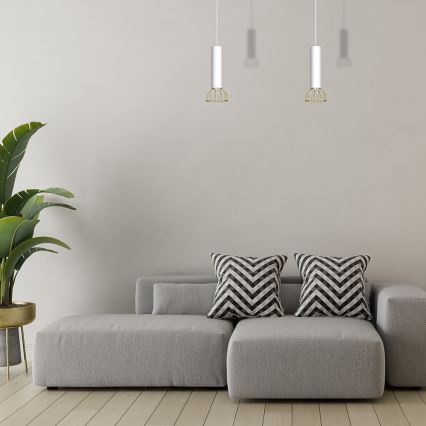 Candelabro suspenso DANTE 1xGU10/25W/230V branco/dourado