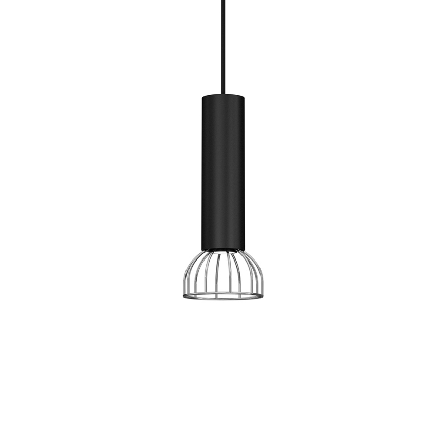 Candelabro suspenso DANTE 1xGU10/25W/230V preto/cromado brilhante