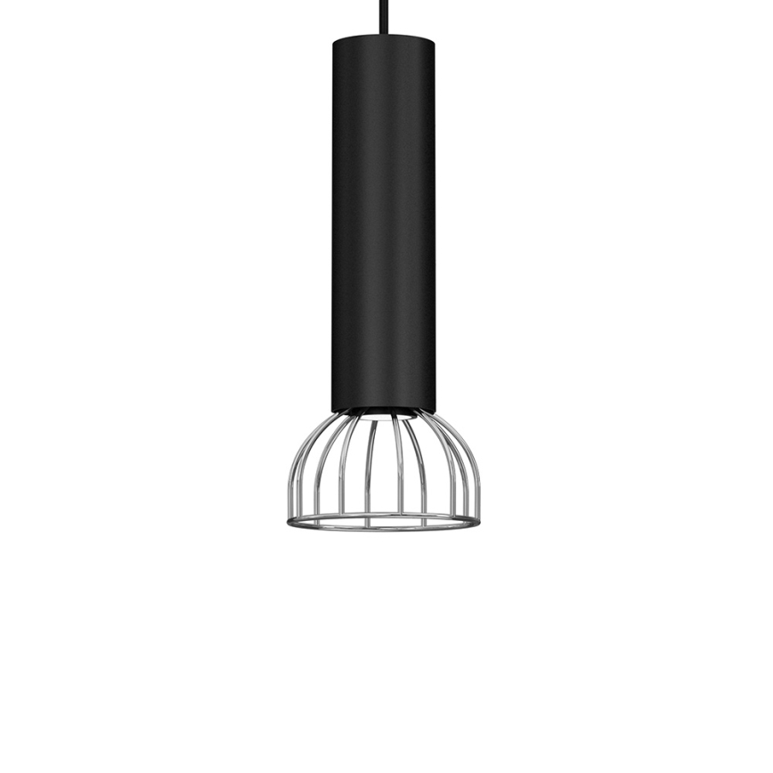 Candelabro suspenso DANTE 1xGU10/25W/230V preto/cromado brilhante