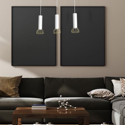 Candelabro suspenso DANTE 3xGU10/25W/230V branco/dourado