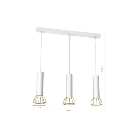 Candelabro suspenso DANTE 3xGU10/25W/230V branco/dourado
