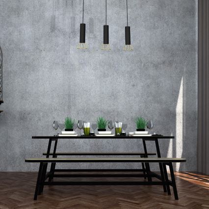 Candelabro suspenso DANTE 3xGU10/25W/230V preto/dourado