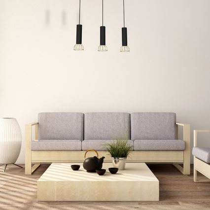 Candelabro suspenso DANTE 3xGU10/25W/230V preto/dourado