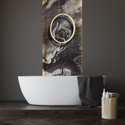 Candelabro suspenso de casa de banho LED SATURNO LED/28W/230V IP44 dourado