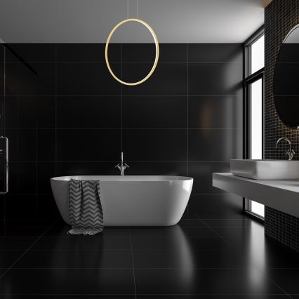 Candelabro suspenso de casa de banho LED SATURNO LED/46W/230V IP44 dourado
