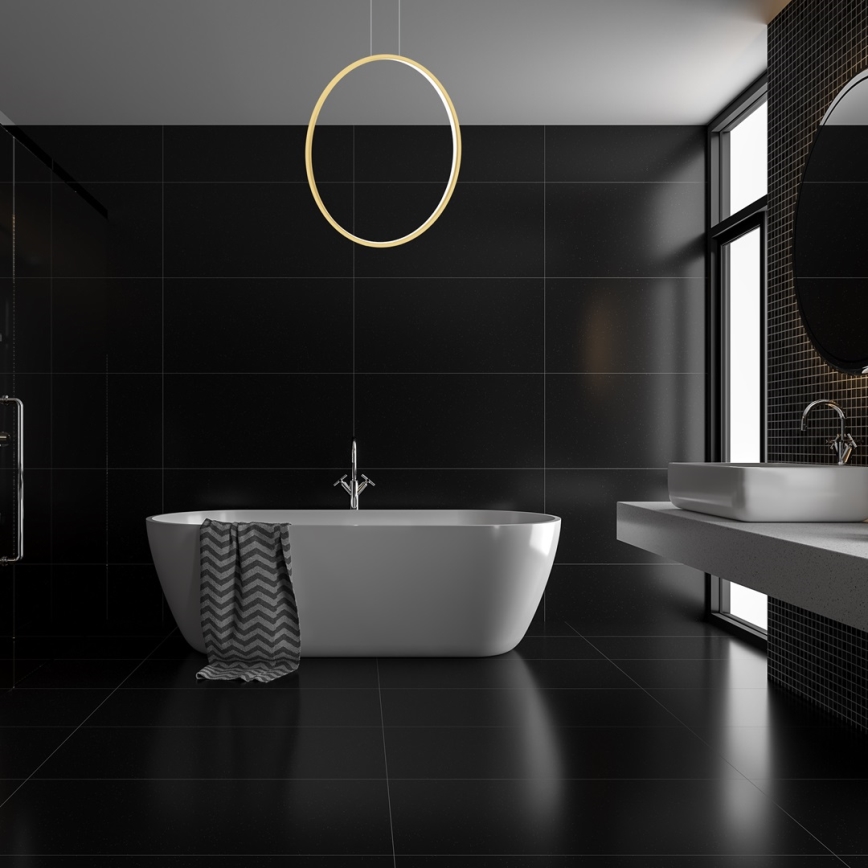 Candelabro suspenso de casa de banho LED SATURNO LED/46W/230V IP44 dourado