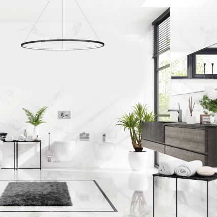 Candelabro suspenso de casa de banho LED SATURNO LED/65W/230V IP44 antracite