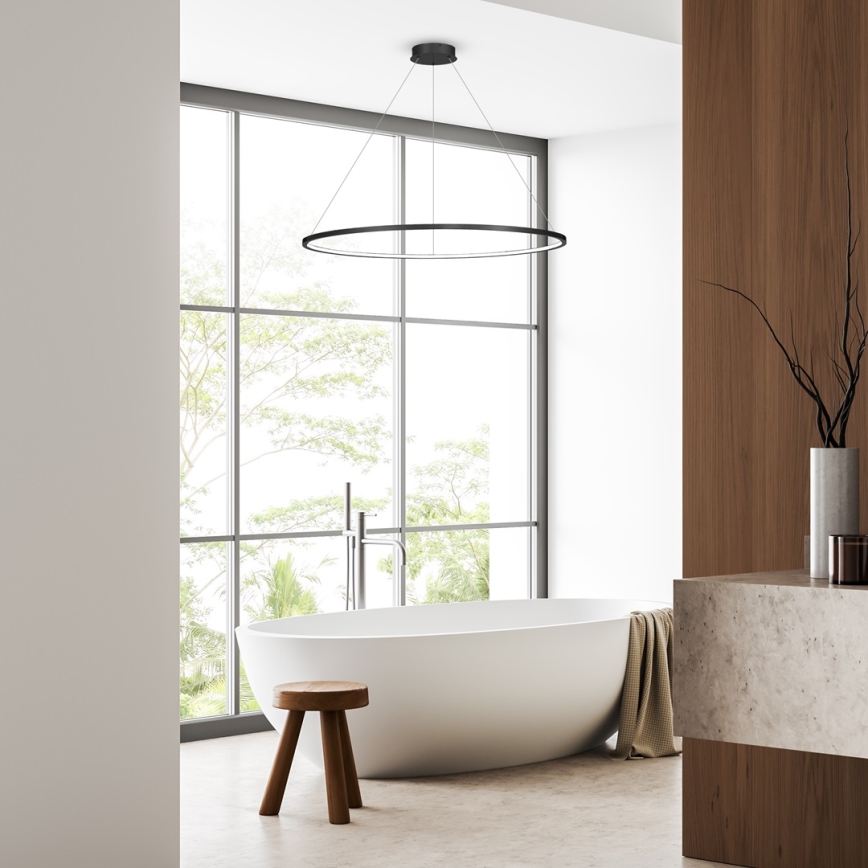Candelabro suspenso de casa de banho LED SATURNO LED/65W/230V IP44 antracite