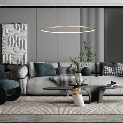 Candelabro suspenso de casa de banho LED SATURNO LED/65W/230V IP44 dourado