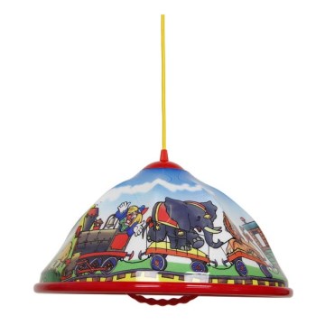 Candelabro suspenso de criança AKRYL DZ 1xE27/15W circo/vermelho