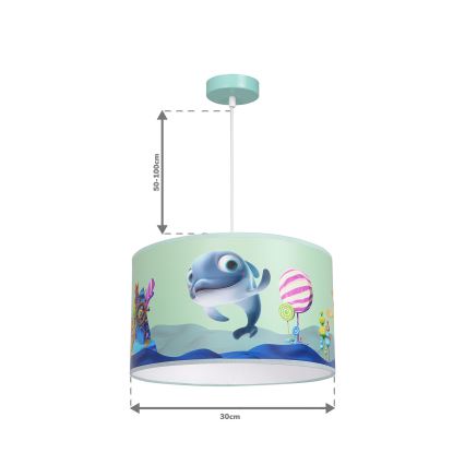 Candelabro suspenso de criança DOLPHIN 1xE27/60W/230V
