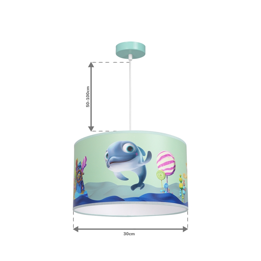 Candelabro suspenso de criança DOLPHIN 1xE27/60W/230V