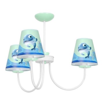 Candelabro suspenso de criança DOLPHIN 3xE14/40W/230V