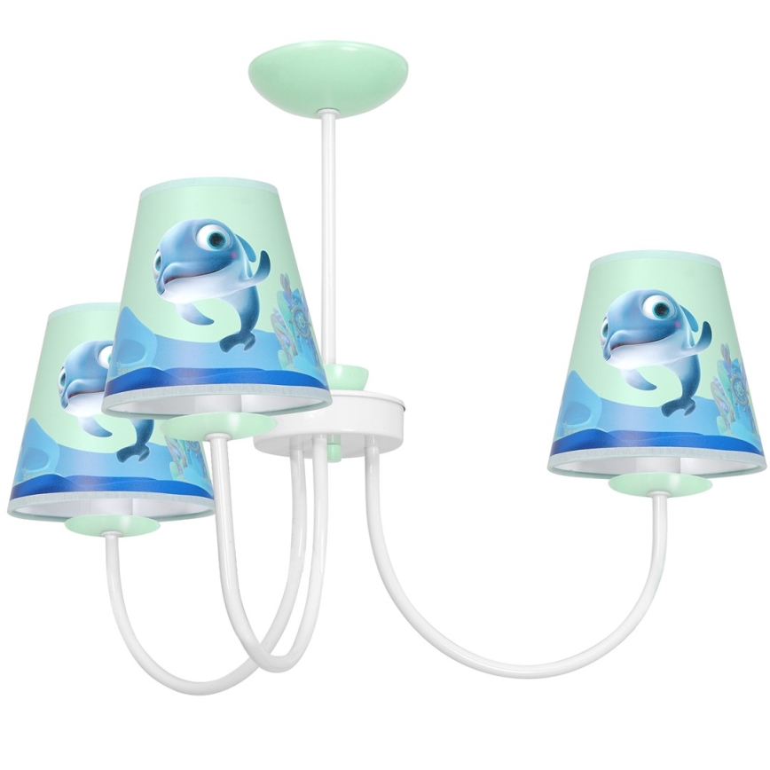 Candelabro suspenso de criança DOLPHIN 3xE14/40W/230V