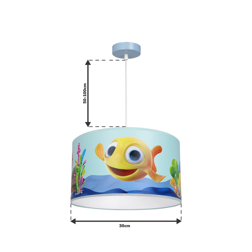 Candelabro suspenso de criança FISH 1xE27/60W/230V
