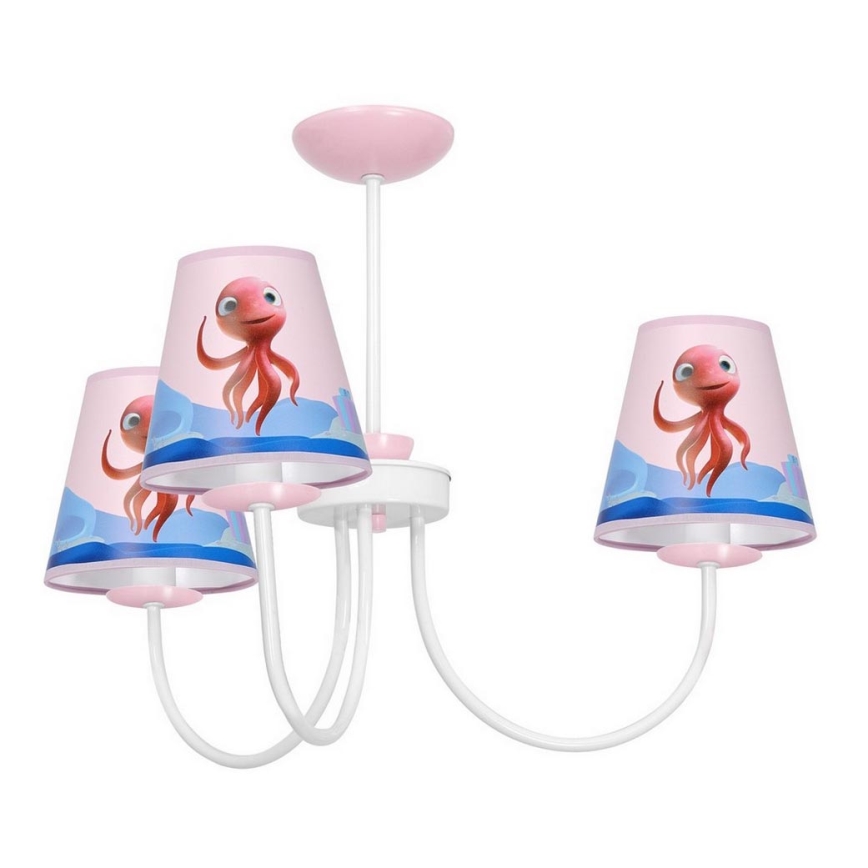 Candelabro suspenso de criança OCTOPUS 3xE14/40W/230V