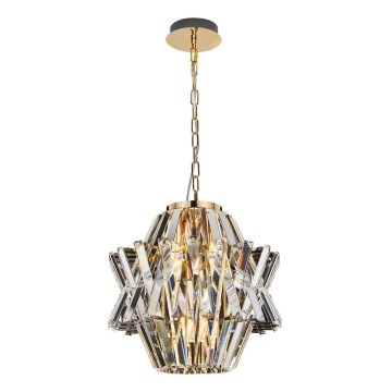 Candelabro suspenso de cristal CROWN 4xE14/40W/230V dourada