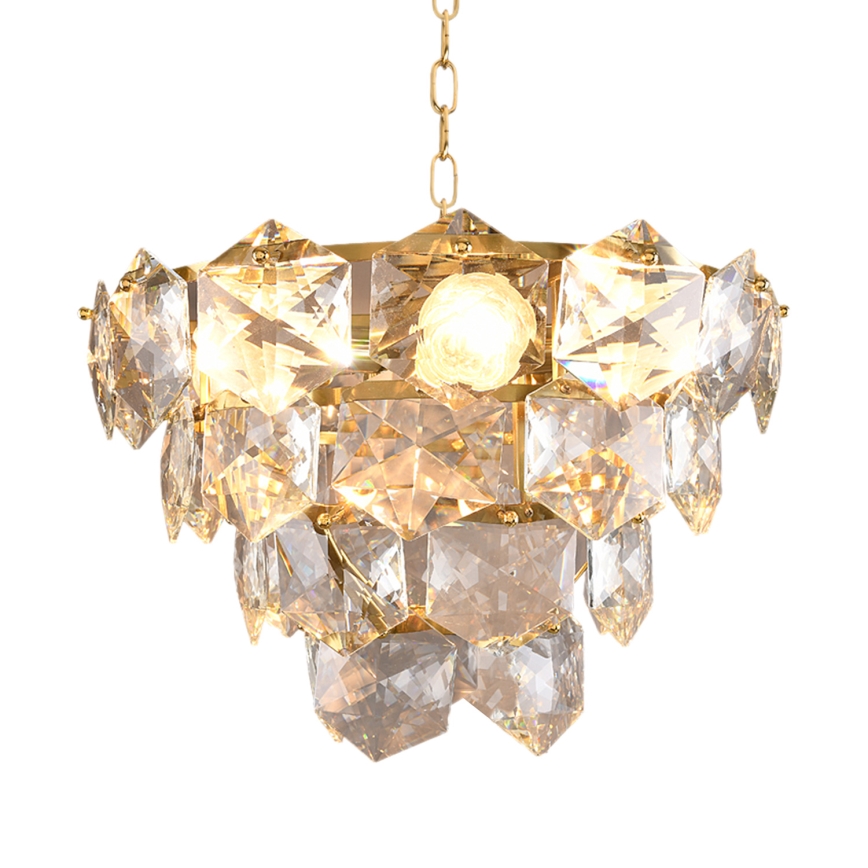 Candelabro Suspenso de Cristal DIANA 6xE14/40W/230V Dourado