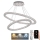 Candelabro suspenso de cristal LED com regulação LED/160W/230V 3000-6500K prateado + controlo remoto