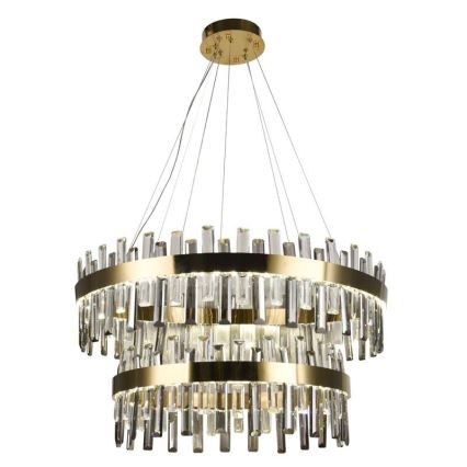Candelabro suspenso de cristal LED com regulação LED/190W/230V 3000-6500K + controlo remoto