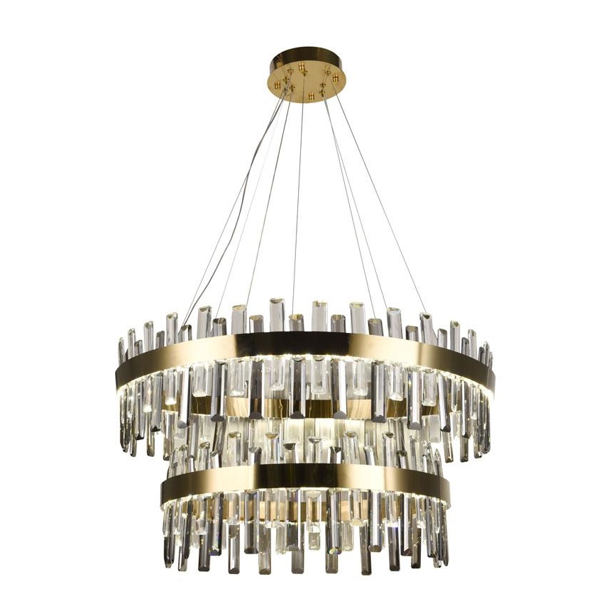 Candelabro suspenso de cristal LED com regulação LED/190W/230V 3000-6500K + controlo remoto