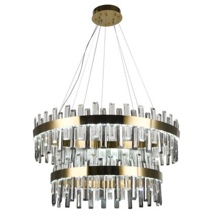 Candelabro suspenso de cristal LED com regulação LED/190W/230V 3000-6500K + controlo remoto