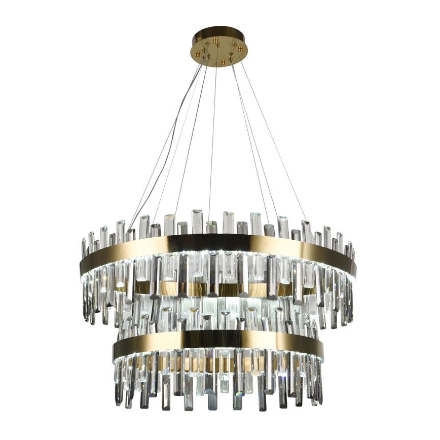 Candelabro suspenso de cristal LED com regulação LED/190W/230V 3000-6500K + controlo remoto