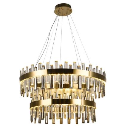 Candelabro suspenso de cristal LED com regulação LED/190W/230V 3000-6500K + controlo remoto