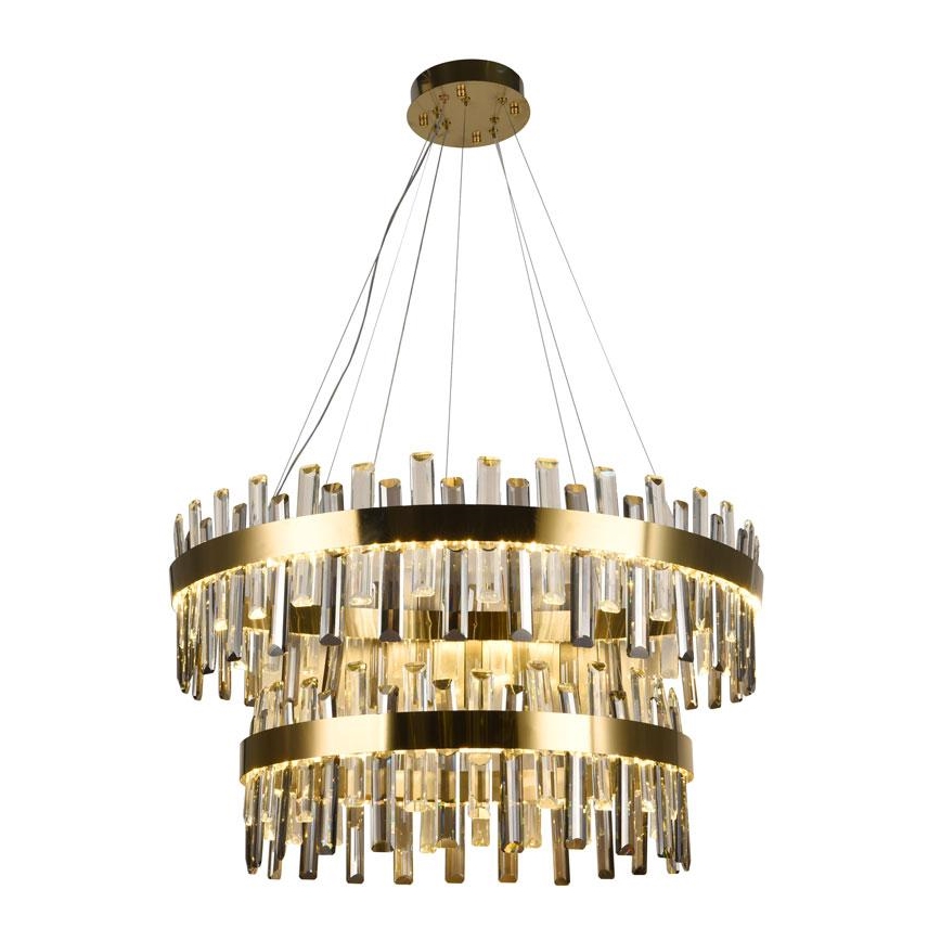 Candelabro suspenso de cristal LED com regulação LED/190W/230V 3000-6500K + controlo remoto
