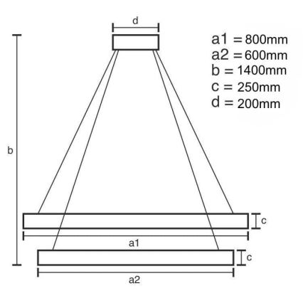 Candelabro suspenso de cristal LED com regulação LED/190W/230V 3000-6500K + controlo remoto