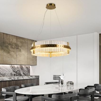 Candelabro suspenso de cristal LED com regulação LED/40W/230V 3000-6500K + controlo remoto