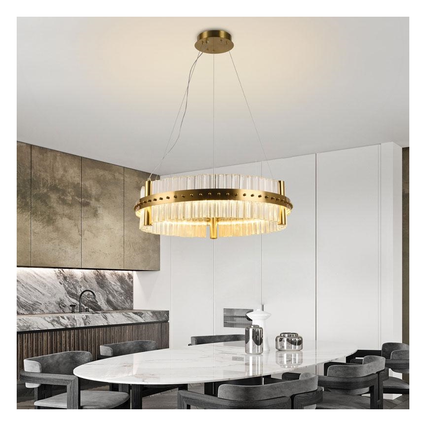 Candelabro suspenso de cristal LED com regulação LED/40W/230V 3000-6500K + controlo remoto