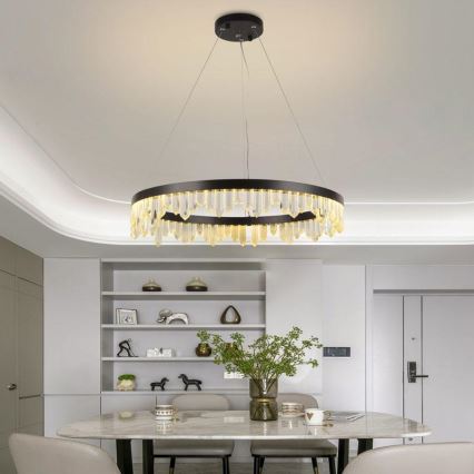 Candelabro suspenso de cristal LED com regulação LED/40W/230V 3000-6500K + controlo remoto