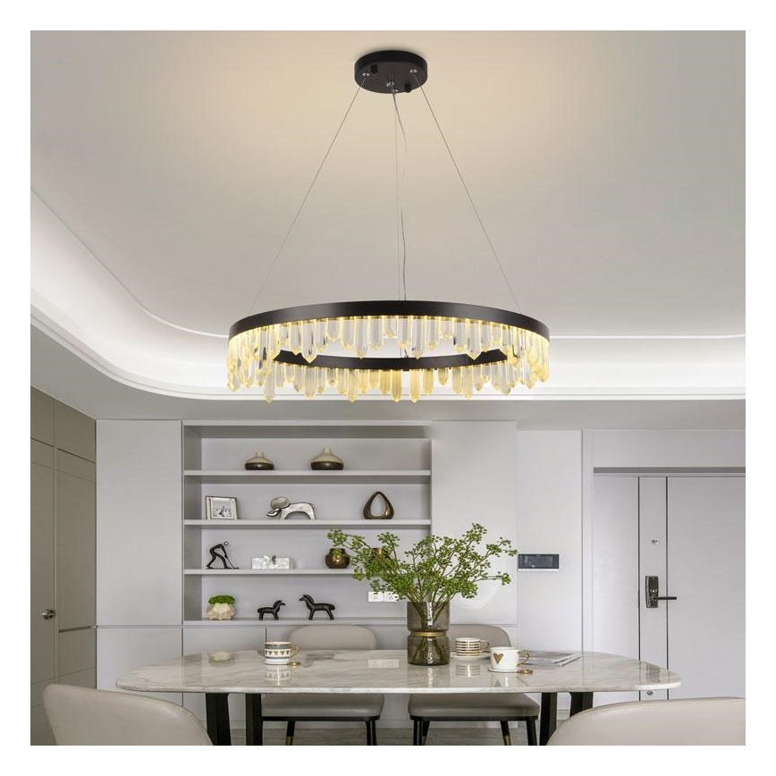 Candelabro suspenso de cristal LED com regulação LED/40W/230V 3000-6500K + controlo remoto