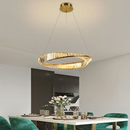 Candelabro suspenso de cristal LED com regulação LED/40W/230V 3000-6500K + controlo remoto
