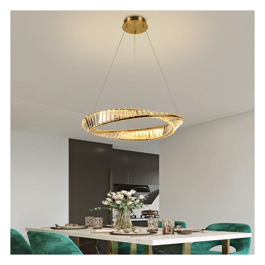 Candelabro suspenso de cristal LED com regulação LED/40W/230V 3000-6500K + controlo remoto