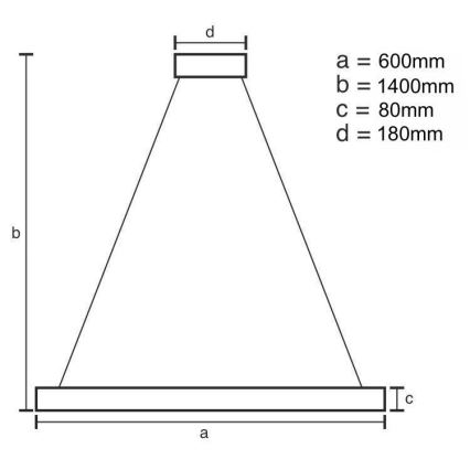 Candelabro suspenso de cristal LED com regulação LED/40W/230V 3000-6500K + controlo remoto