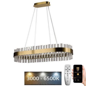 Candelabro suspenso de cristal LED com regulação LED/45W/230V 3000-6500K + controlo remoto