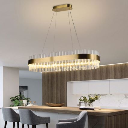 Candelabro suspenso de cristal LED com regulação LED/45W/230V 3000-6500K + controlo remoto