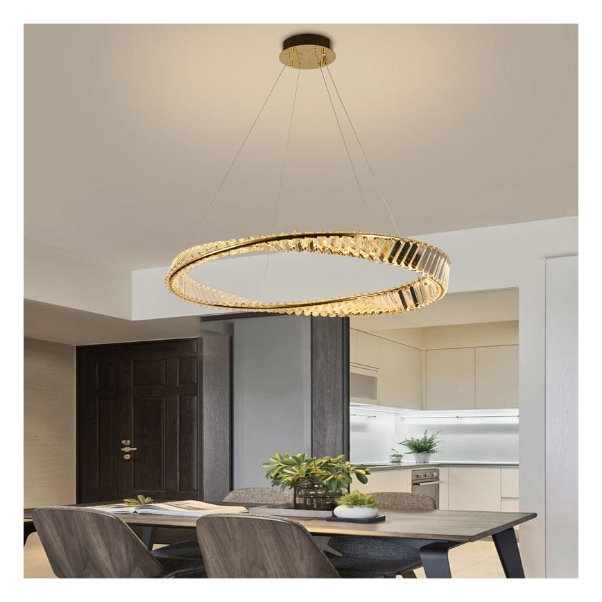 Candelabro suspenso de cristal LED com regulação LED/50W/230V 3000-6500K + controlo remoto