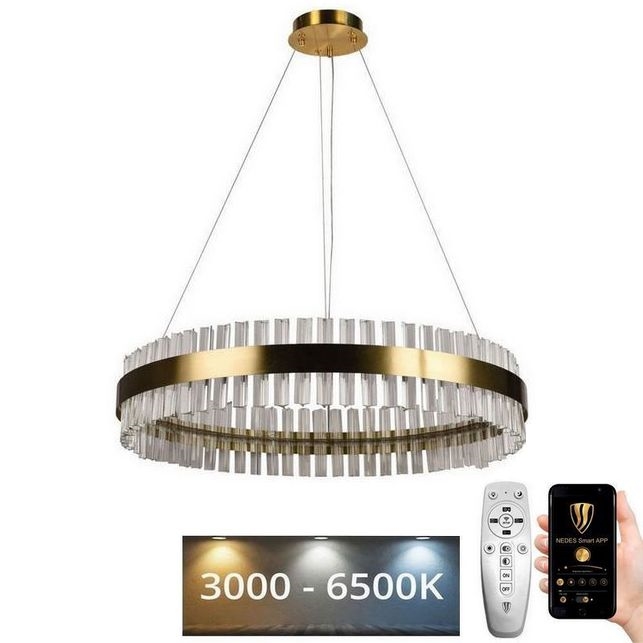 Candelabro suspenso de cristal LED com regulação LED/55W/230V 3000-6500K + controlo remoto