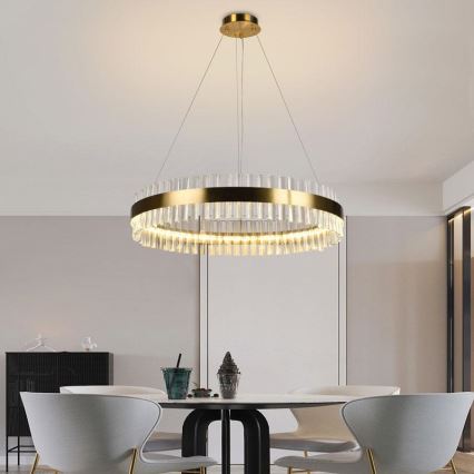 Candelabro suspenso de cristal LED com regulação LED/55W/230V 3000-6500K + controlo remoto