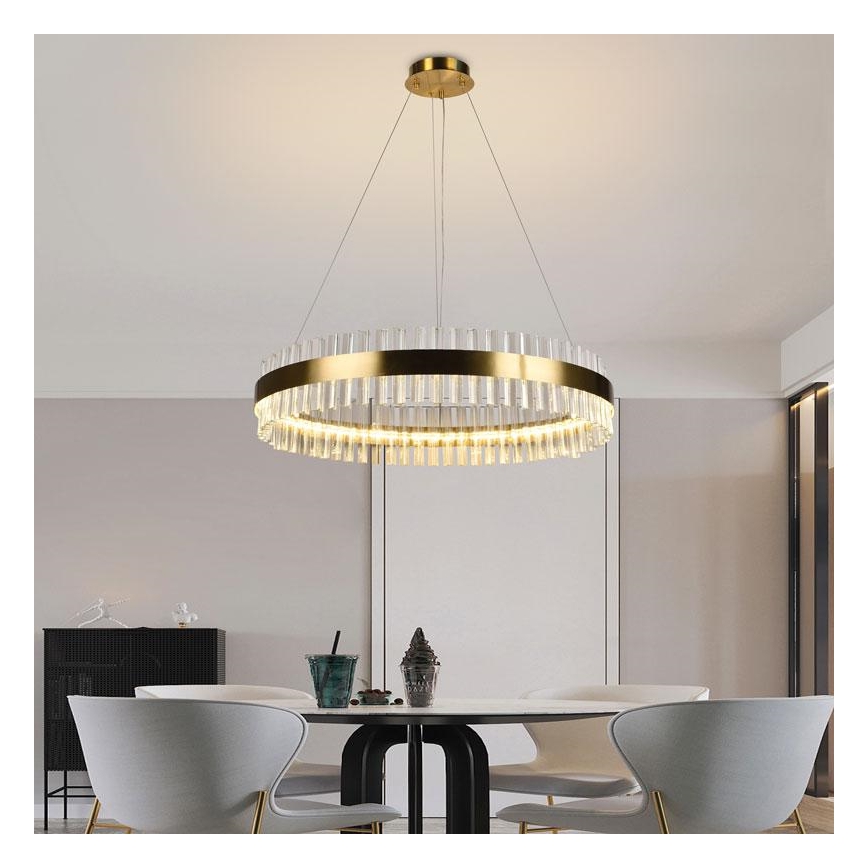 Candelabro suspenso de cristal LED com regulação LED/55W/230V 3000-6500K + controlo remoto