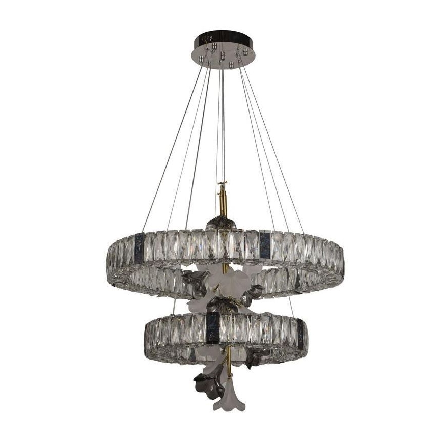 Candelabro suspenso de cristal LED com regulação LED/70W/230V 3000-6500K + controlo remoto